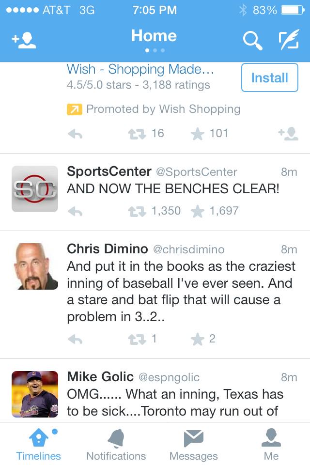 SportsPartyPod's tweet image. Haha look at @chrisdimino dialing up @espn 's tweet!!!  By the way this inning has been chaos and #podcast heaven