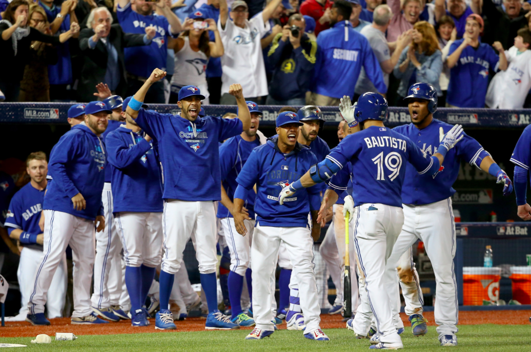 MLBONFOX's tweet photo. The definition of coming together. #ComeTogether #ALDSonFS1 #TEXvsTOR #postseason http://t.co/nwBnGkHJUo