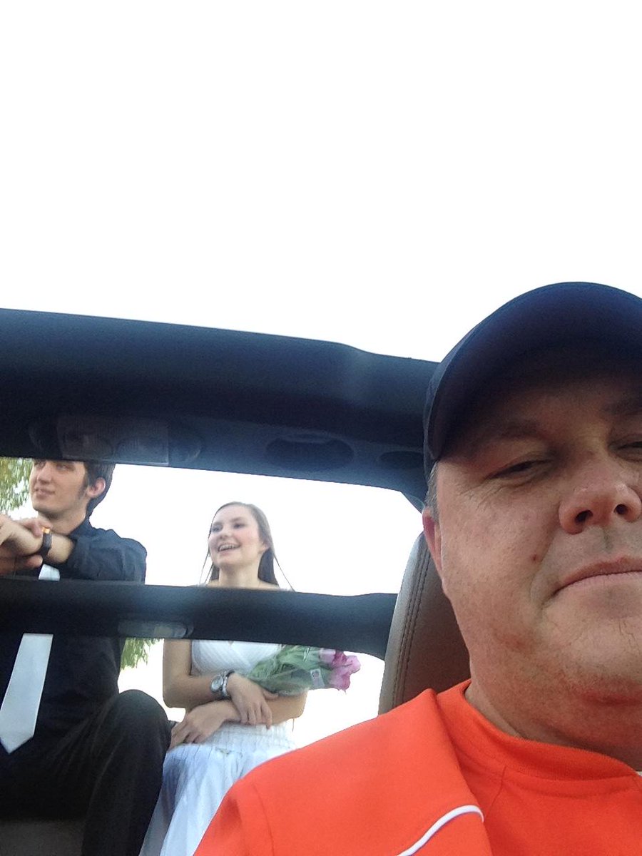 No Coach Webb at the Rockwall HoCo parade. Just Gracy's dad. #proudpapa