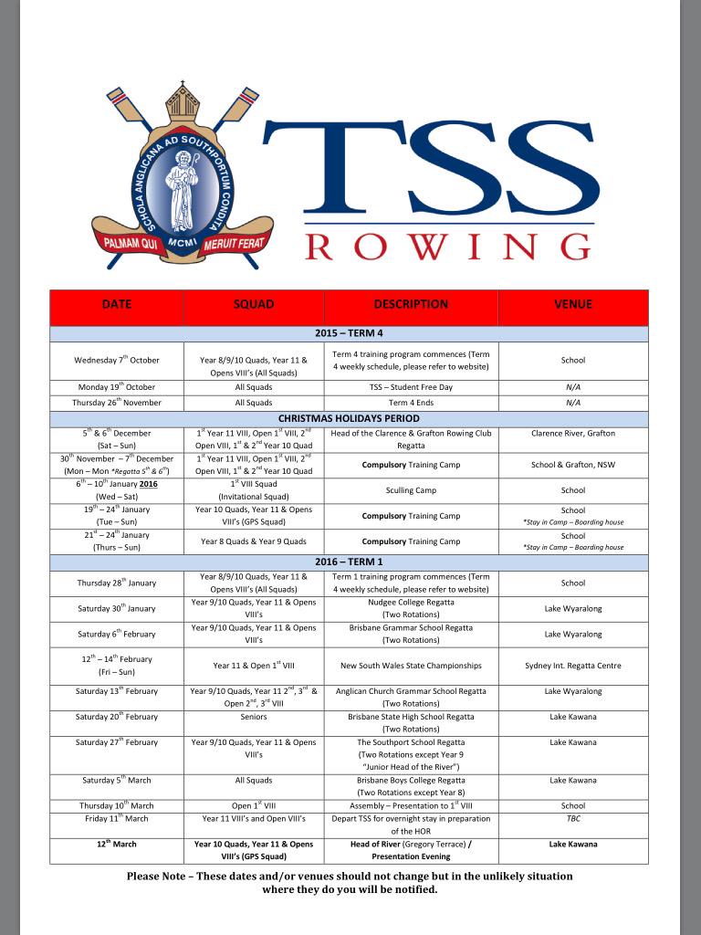 TSS_Rowing on Twitter "The 2015/16 TSS Rowing Season Calendar is