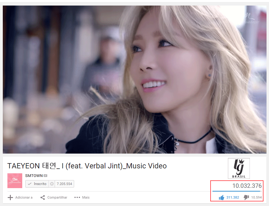 Taegangersbr's tweet photo. [#INFO] O MV de #I ultrapassou 10 milhões de views no YouTube! https://t.co/uhl55N9ibJ http://t.co/B52JwKba7N