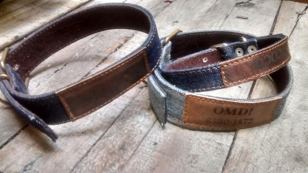Ohmydog3's tweet photo. Collares personalizados para mascotas! 
Denim y piel! http://t.co/pULplClLG5