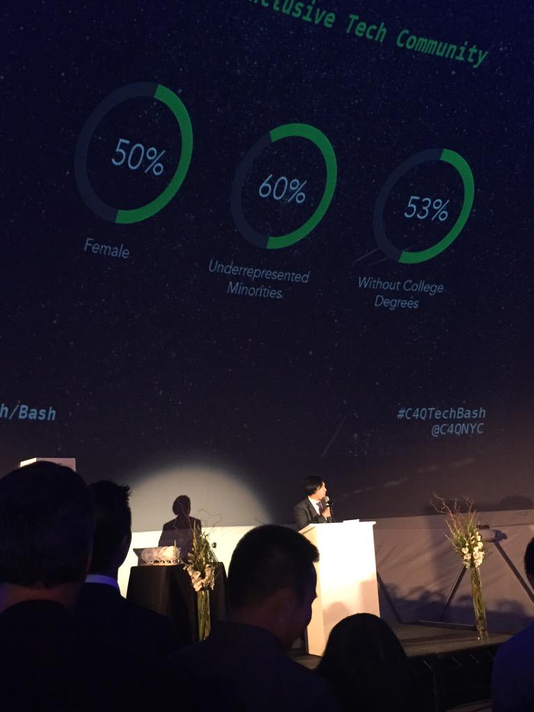 ABetterNY's tweet image. .@JukayHsu shares the mission of @C4QNYC #queenstech #innovation #accesscode #c4qtechbash