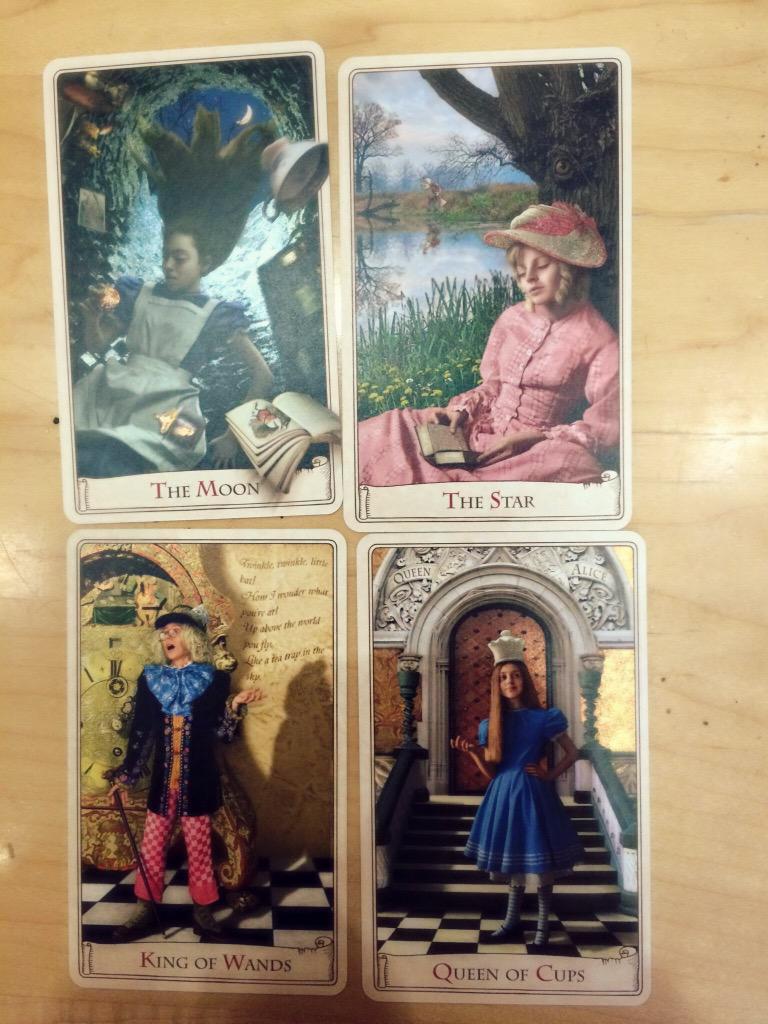 mothandcandle's tweet photo. Fellow #cartomancer @MarianLiberryan found this fabulous #tarot #deck to complement her #Alice events @KCKPL http://t.co/ScFgDNBXIO