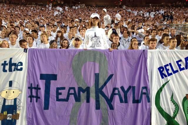 coachjfranklin's tweet photo. So sorry to hear our Penn State family lost one of our strongest today. #TeamKayla is in all our thoughts &amp; prayers. http://t.co/IQ3xCRWWHc