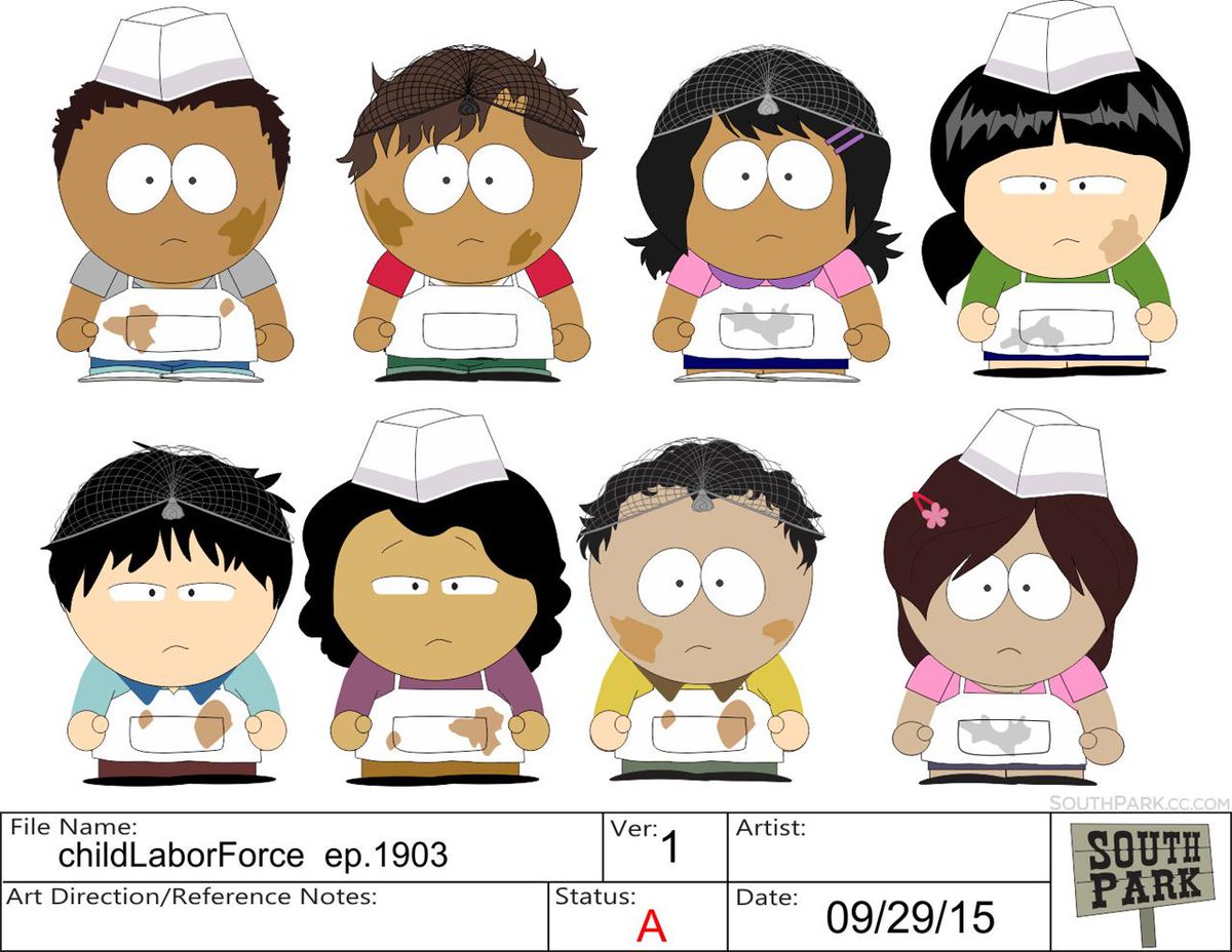 South Park On Twitter Behindthescenes Southpark Let S Go Child Labor Check Out This Character Design For City Wok S New Workers Http T Co Sb6djbu72n