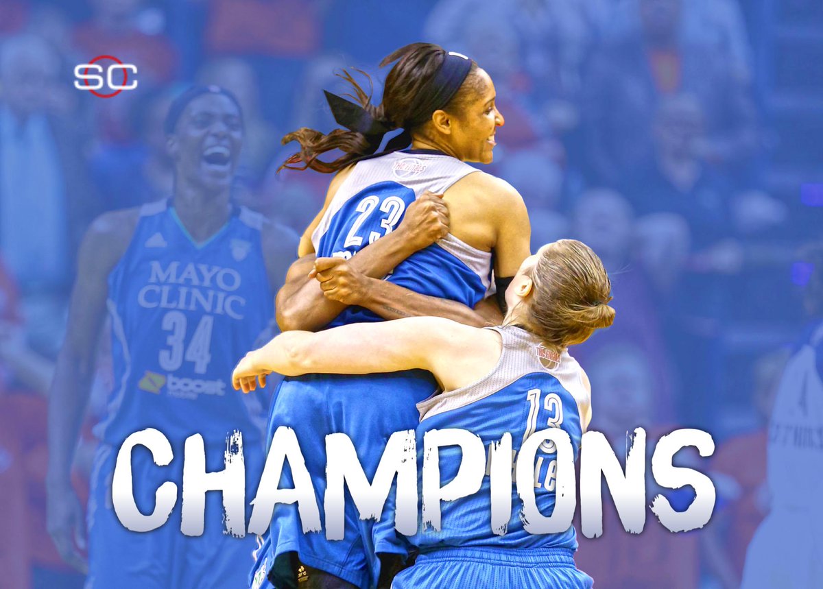 SportsCenter's tweet image. LYNX WIN! Minnesota captures its 3rd title in 5 seasons, defeating the Fever, 69-52, in Game 5 of the WNBA Finals.