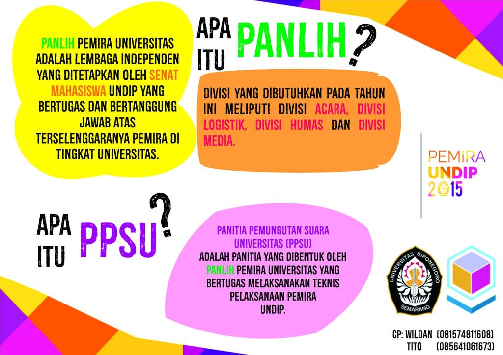 Selamat pagi kawan. Mau share info terbaru Pemira Undip 2015