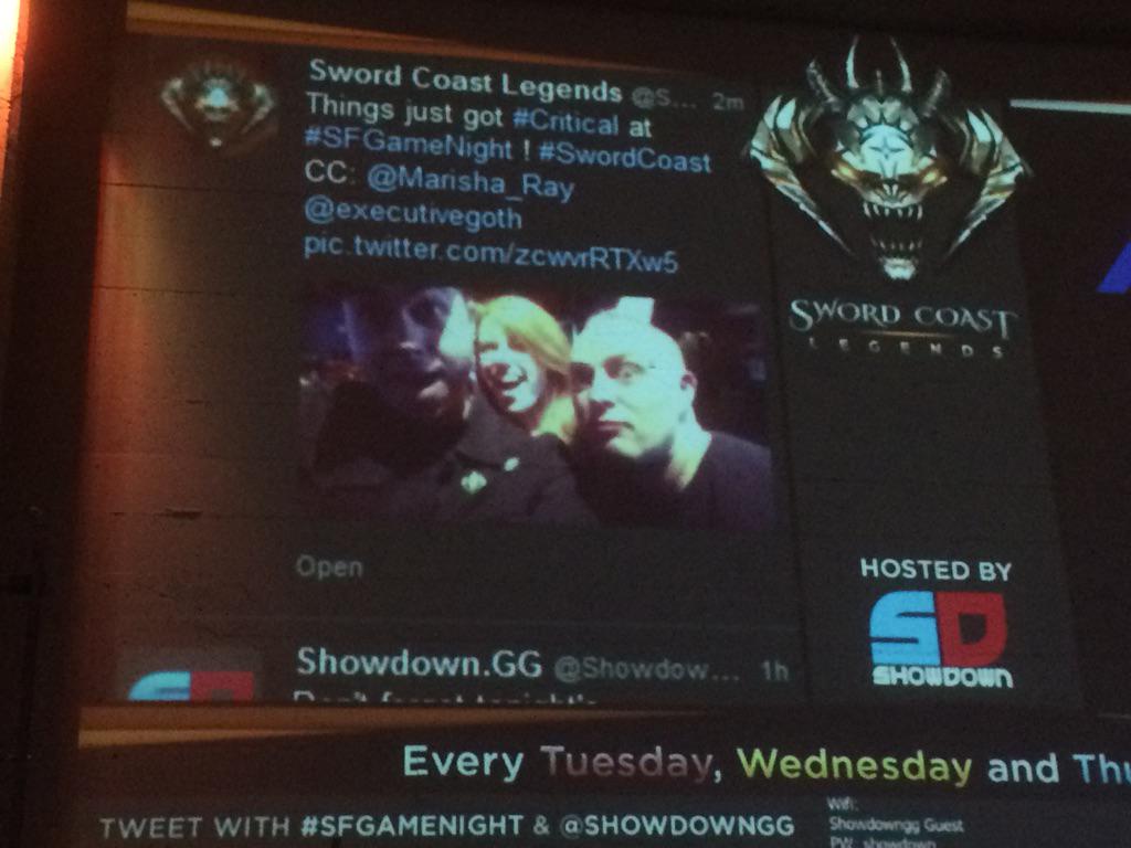SwordCoast's tweet image. So much #SFGameNight ! There are still three hours left to get your #SwordCoast on! #Tweetception
