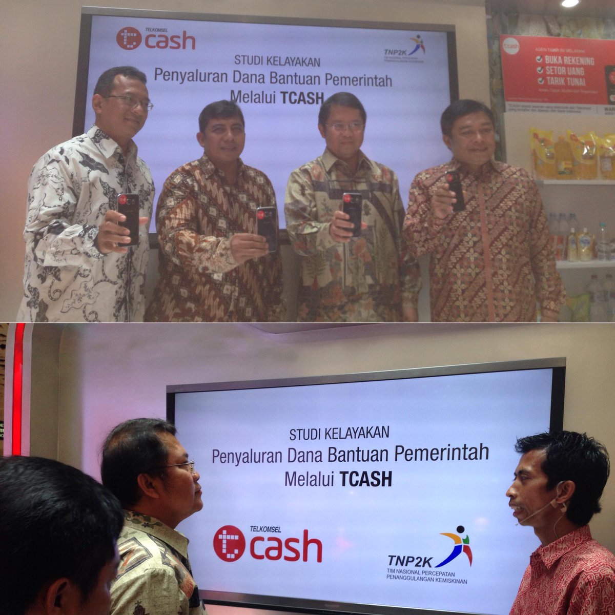 kemkomdigi's tweet image. Menkominfo @rudiantara_id mengunjungi booth &quot;Memberdayakan Indonesia dengan T-Cash&quot; (15/10). pih-a