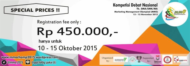 [LAST DAY] Untuk gelombang pertama. Segera daftarkan tim-mu di Kompetisi Debat Nasional MMO 2015

cc: <a href="/51SHS/">SMA N 51 JAKARTA</a>