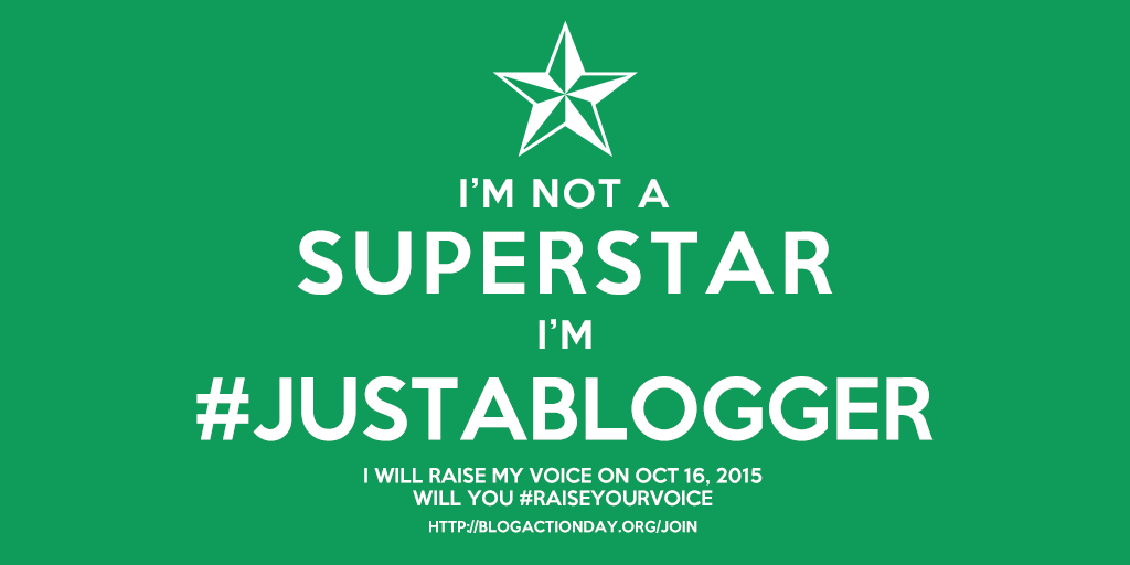 bloglistmy's tweet photo. I'm not a Superstar, I'm #JustABlogger but I'm proud being one. #Bloggers #RaiseYourVoice on #Oct16 @blogactionday12 http://t.co/yKqkWaZV3Q