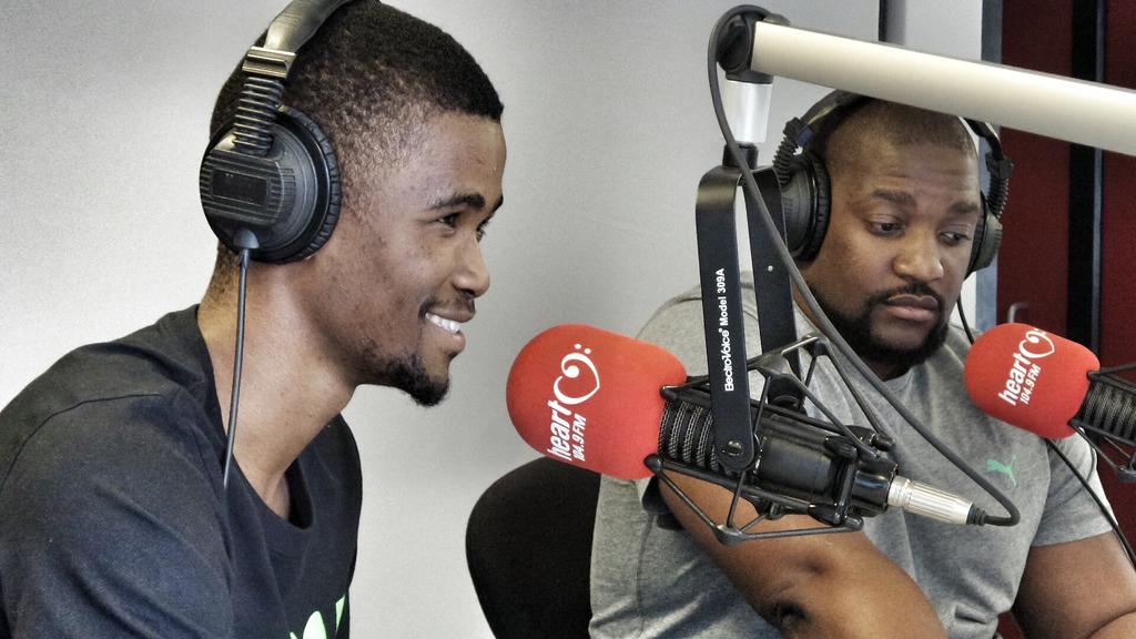 Our very own @_Ambitious_jay and <a href="/TapfumaMakina/">Tapfuma Makina</a> on <a href="/Heart1049FM/">Heart FM</a> <a href="/adenthomas/">Aden Thomas</a> #FastestManInAfrica #Athletics