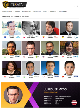 Wow - Top 12 at TEXATA.com 2015
texata.com/finalists/  
#machinelearning #DataScience #DataViz #abdsc