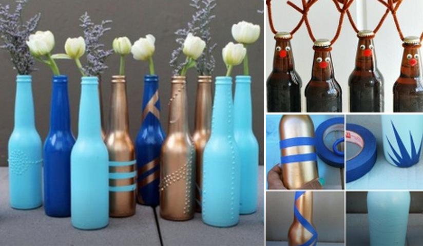 Ko iesākt ar vecajām pudelēm? | idejukabata.lv/ko-iesakt-ar-v…