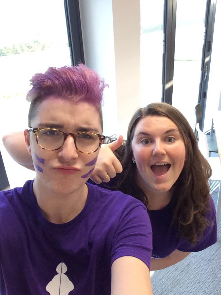 uwtsdLGBTQ's tweet photo. Year 3 primary ed qts showing support for #spiritday2015 during maths! #paintUWTSDpurple http://t.co/4XRbwyNYpn