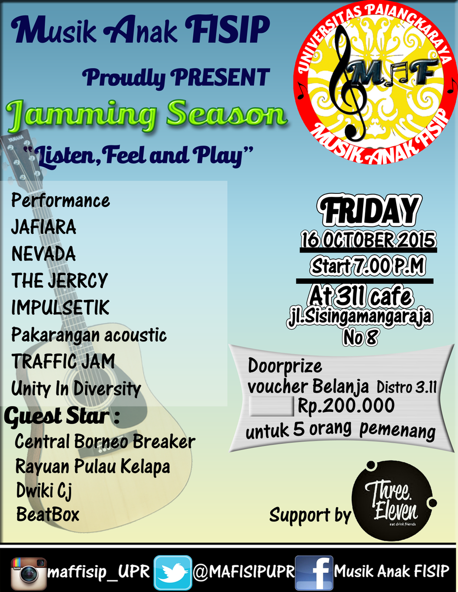 MAFISIPUPR's tweet photo. dont forget besok malam acara jamming season MAF at 3.11 cafe  @infoPLK http://t.co/Ni3rNLdBds