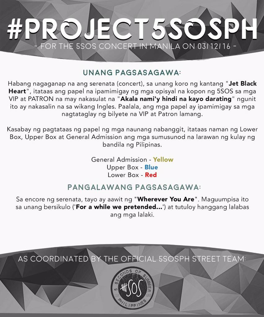 Project5SOSPH's tweet image. Ito ang #Project5SOSPH para sa mga pupunta sa #5SOSMNL! #SLFLManila