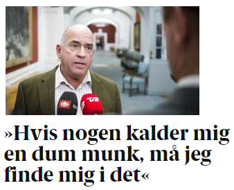 pippeterandreas's tweet photo. Så er der frit slaw: Søren Espersen er en dum munk. Sig det videre. #dummunk #dkpol http://t.co/vdU5OriEuI