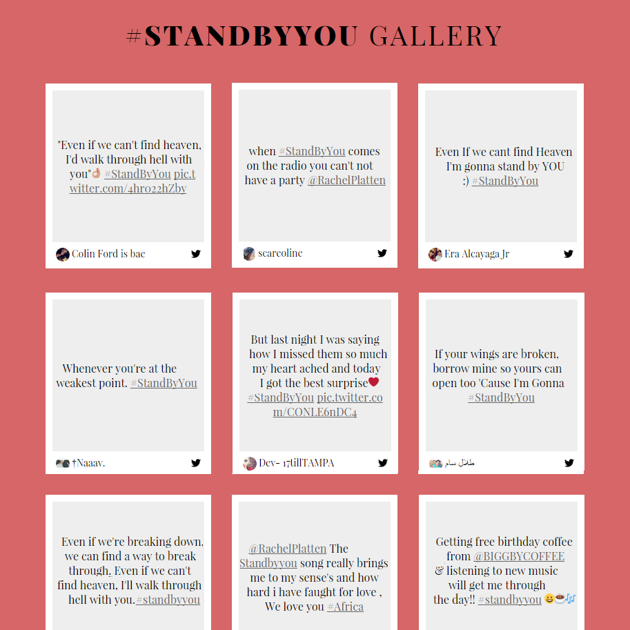 RachelPlatten's tweet image. Your #StandByYou messages are beyond inspiring. This wall is unbelievable. rachelplatten.com/standbyyou