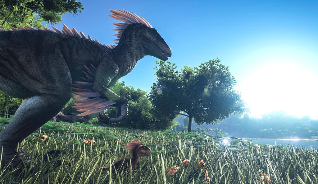 pcgamer's tweet photo. Ark: Survival Evolved's latest update adds dinosaur breeding and, therefore, baby dinos: http://t.co/rgRwkG88PN http://t.co/dsXVvl4B1N