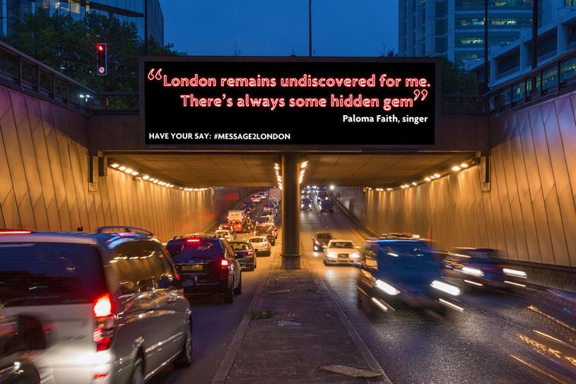 OutsmartOOH's tweet photo. #MESSAGE2LONDON enlists celebs for #DOOH campaign @Outdoor_plus @Campaignmag http://t.co/GAoQmvTaV6 http://t.co/2Dm9BzvBIK