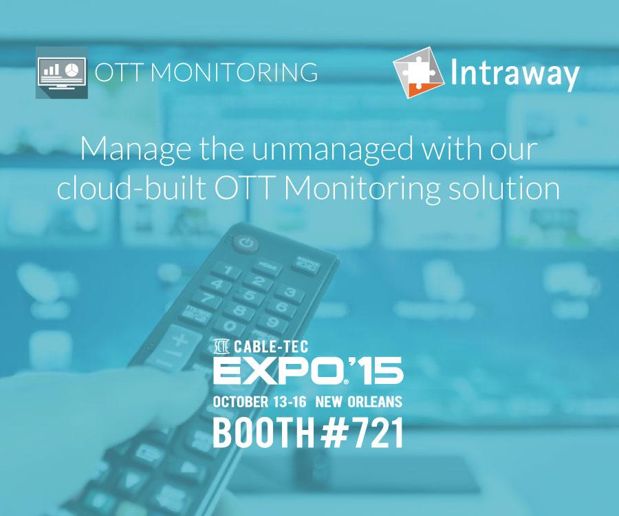 intraway's tweet image. Manage the unmanaged with our cloud-built #OTTMonitoring solution. Let&apos;s meet up TODAY at @scte booth 721! #scteExpo