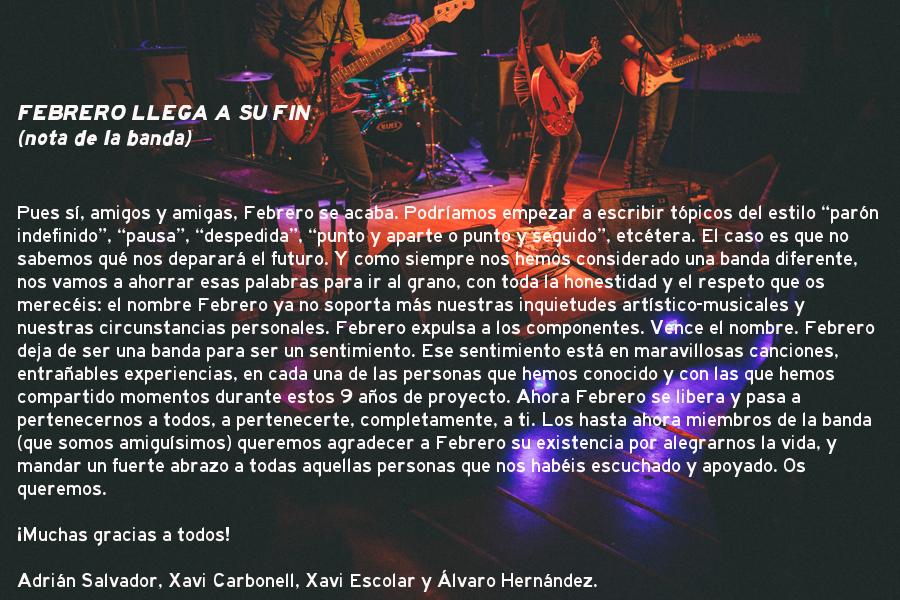 Febrero os decimos adiós. Gracias por todo.
