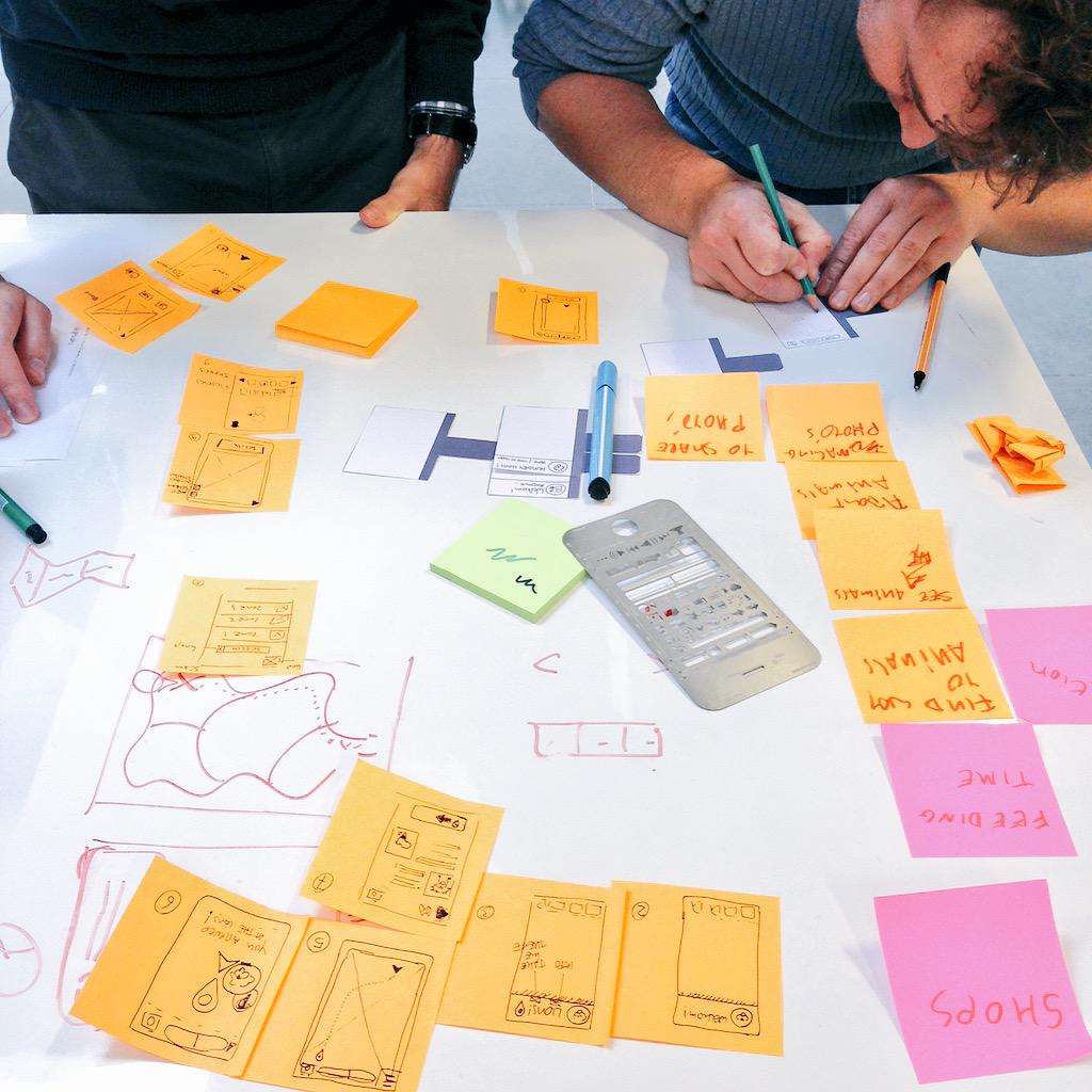 Teaching Mobile Design today. Our paper prototyping exercise is always an eye opener: low effort, big insights! #UX
