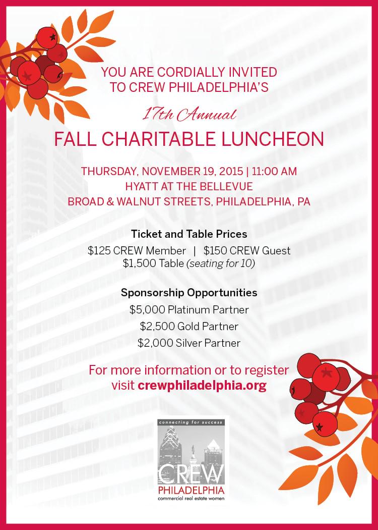 Register today for the 2015 Fall Charitable Luncheon on November 19 at the <a href="/BellevuePhilly/">The Bellevue Hotel</a> ow.ly/RDCi9