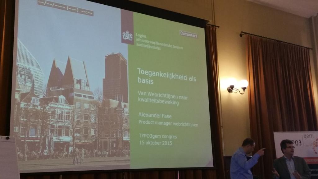 typo3gem's tweet photo. Toegankelijkheid als basis: Alexander Fase van Logius vertelt over webrichtlijnen http://t.co/pYymEJaAGL