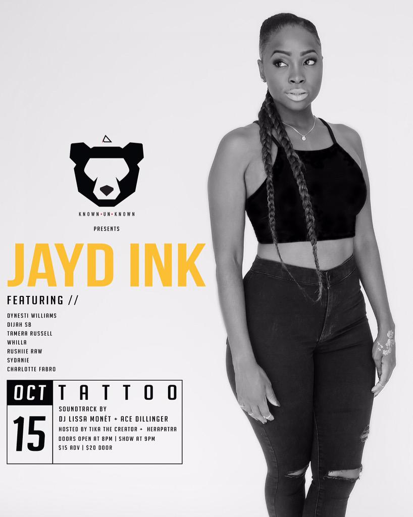 KnownUnknownInc's tweet photo. Tonight is the night! See you at @TattooToronto for #TheKnownUnknown presents @Jayd_Ink! $15 all night! 😍😍😍💫💫💫 http://t.co/dQLxiKWqmU