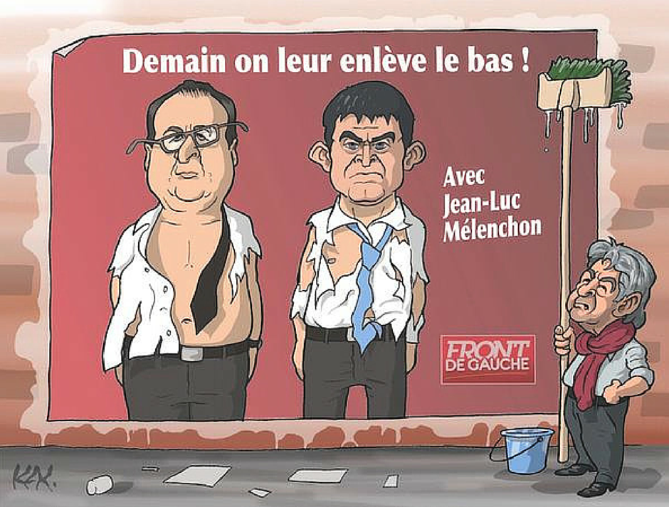 JLMelenchon's tweet photo. Pour une fois, #Hollande et #Valls seraient des sans-culottes... http://t.co/2HjUHXdfNp