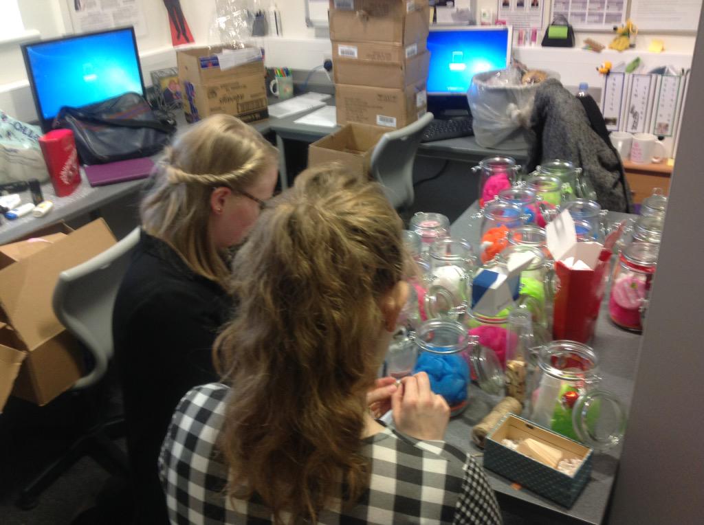 TTA_Enterprise's tweet photo. Production in process @alwayspresent9. @youngenterprise company programme. @ThetfordAcaduk @Thetford6th #pamperjars http://t.co/lPhlIQda6b