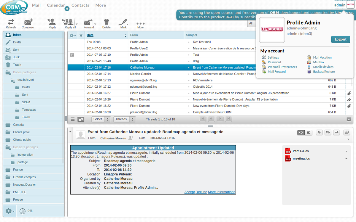 OBM_en's tweet photo. Great news, OBM 2.5.11 is out with a few bug fixes: http://t.co/5ZNgP588QP cc @linagora http://t.co/PSqAQZ83k5