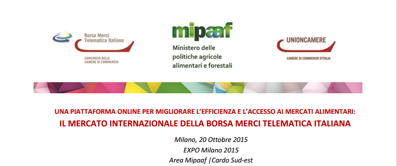 unioncamere's tweet photo. Martedì 20/10 a #EXPO "Il mercato internazionale della #BorsaMerciTelematica Italiana" http://t.co/oulMDQvqWm http://t.co/J4LxAnYixm