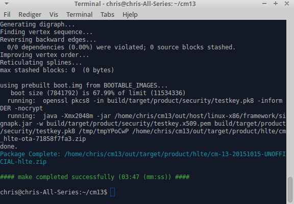 christerbjor's tweet photo. My first hlte cm-13.0 build http://t.co/AAjFERNS9w