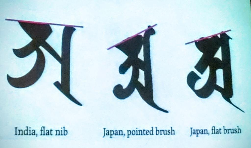 cesarpuertas's tweet image. #ATypI2015 Taken from the talk by @Tosche_E on the influence of handwriting in the development of Siddhan script.