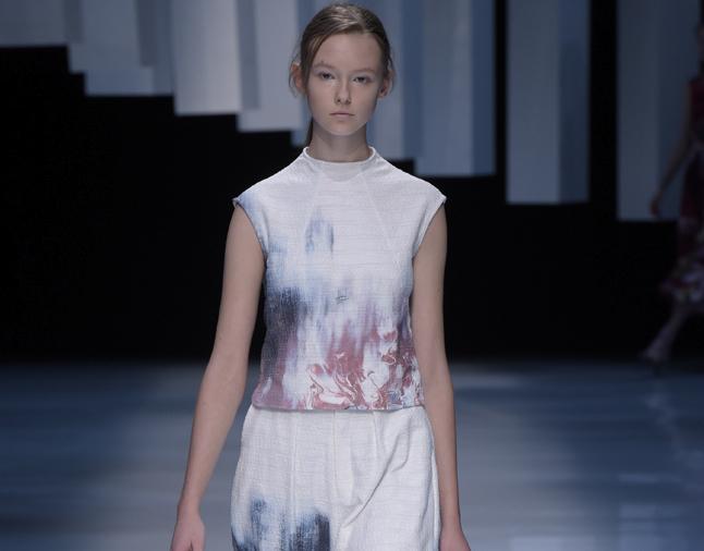 wwd's tweet image. Hanae Mori by Yu Amatsu uses textures and digital prints to emulate images of nature: wwd.com/runway/spring-…