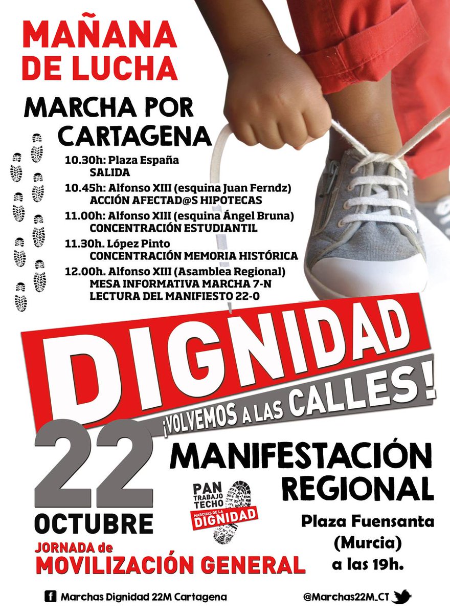 claudiiamatute's tweet photo. "@Marchas22M_CT:tomamos Cartagena para exigir nuestros derechos, en defensa de la sanidad, educacion y la vivienda http://t.co/efhnFDpZXb"
