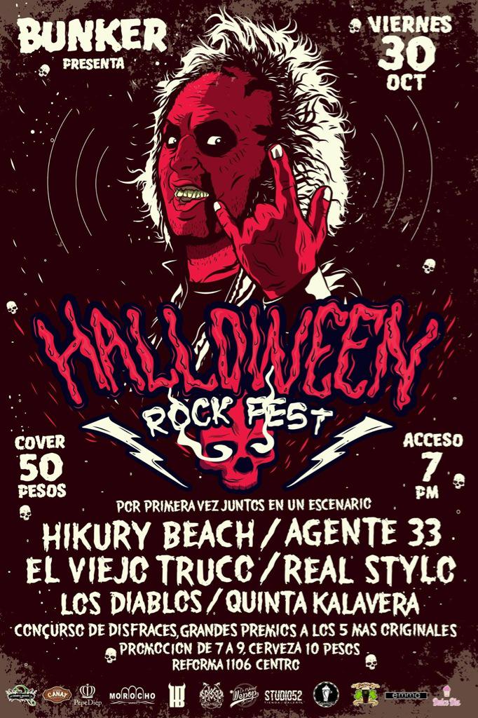 HikuryBeachmx's tweet photo. Nos vemos el 30 de octubre muchachos #helloweenrockfest #insurfwetrust http://t.co/4KbJiCRYey