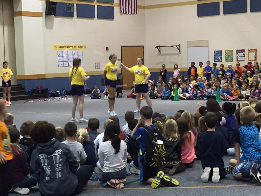 mrsking5th's tweet photo. Congratulations TCE and @TCEPECush!!  Students were chosen for a demo from local jump rope team.  #TCEcardinals http://t.co/Dd98Gtugyp