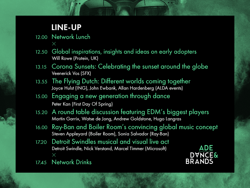 One more night to go! Dance &amp; Brands <a href="/ADE_NL/">AmsterdamDanceEvent</a> Check out the program. See u tomorrow!