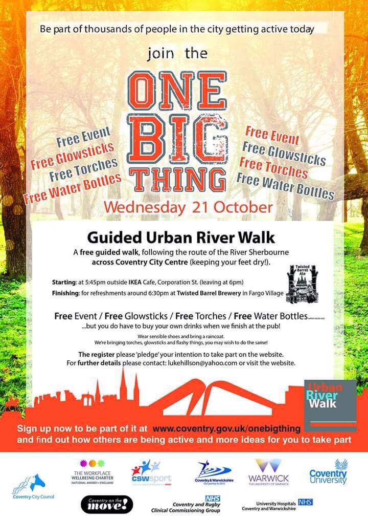 Anyone looking for a local walk don't miss this next Wednesday at 5.45pm #Coventry #covevents #covhour