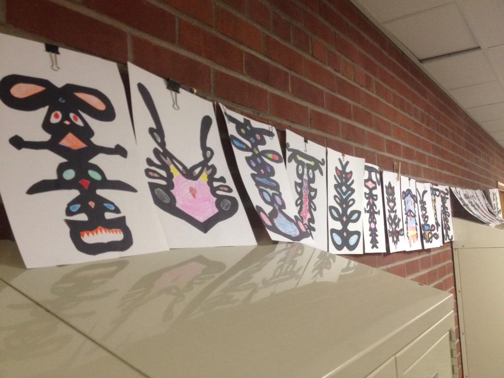 MrLangemo's tweet photo. Check out our #NameBugs that we created with guest art instructor Mrs. Jan Langemo. Back in her old classroom. http://t.co/rCxTmTVL24