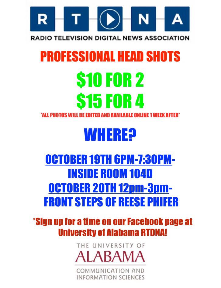 Come join us and support RTDNA! A professional headshot is great way to make your online portfolio stand out!