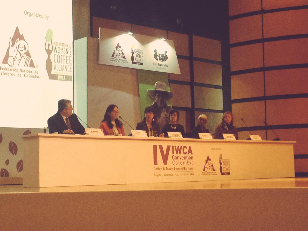 Ric Rhinehart-SCAA Executive Director-leading questions to the coffee industry panel #IWCAconvention #WomenInCoffee