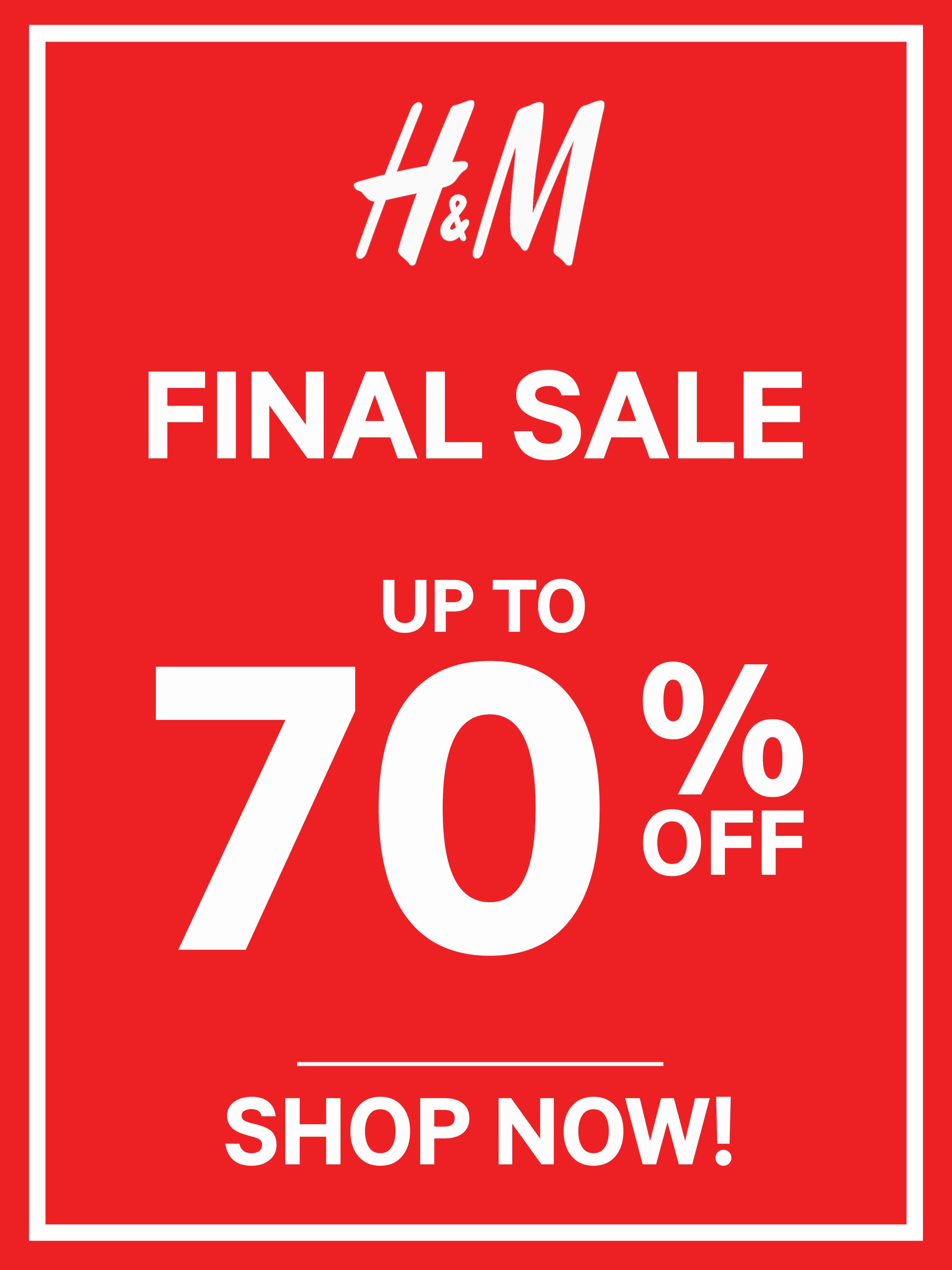 H&M Indonesia on X: Ladies, H&M FINAL SALE is on! Get your fashion item up  to 70% off. Head down to the nearest H&M now!  / X