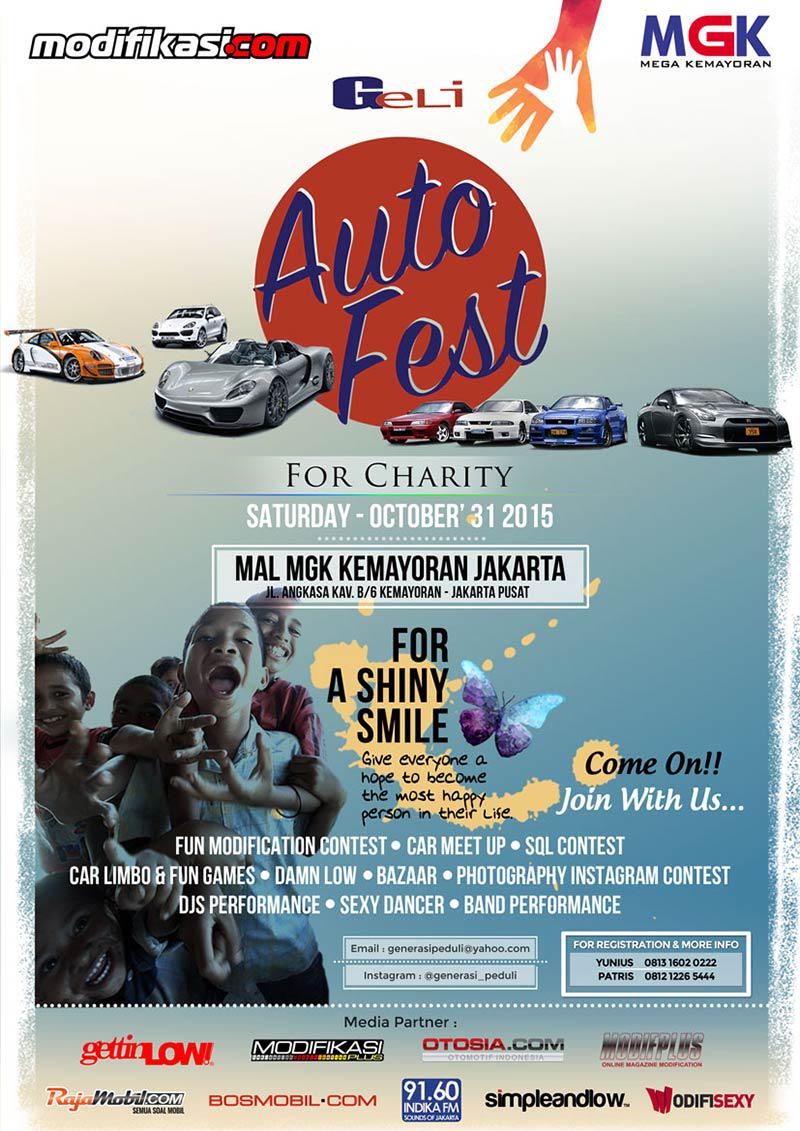 AUTO FEST CHARITY 2015 : #GenerasiPeduli #GeliAutoFest #Geli #GeliAutoFest4Charity
