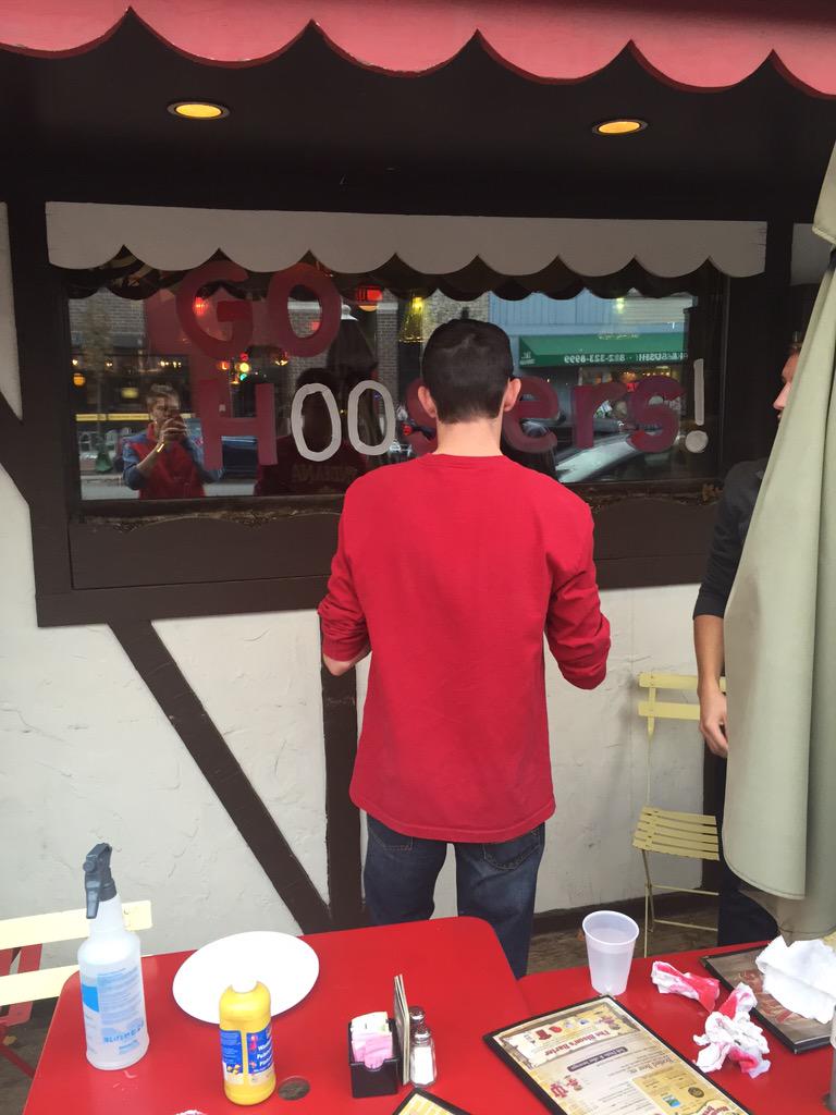 Great to see some brothers putting in work to support homecoming and IU football. 🏉